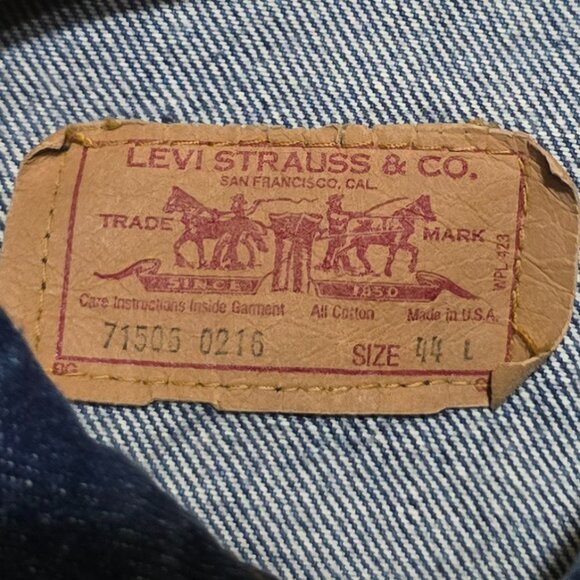 Vtg Oct. 1987's Levi's Wmn's Type 3 Denim Trucker Jacket 71506 - 44L* - Picture 3 of 7